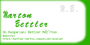 marton bettler business card
